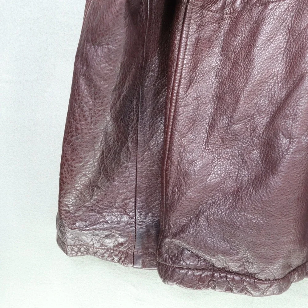 True Religion‎ Mens Leather Parka Military Coat Bomber Jacket Size XL Purple